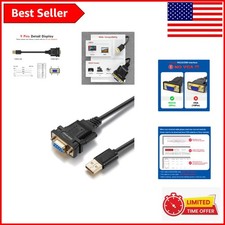 Versatile 10ft USB to RS232 DB9 Serial Adapter with Short Circuit Protection picture