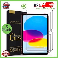 (5 Pack) Glass Screen Protector for iPad 10th Generation (10.9 inch 2022 models) picture