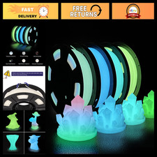 3D Printer Filament Bundle - Glow in the Dark PLA, Multicolor 1.75mm, 250g x 4 P picture