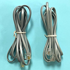 Lot of 2 Gray RJ-11 to RJ-11 Coil Telephone Cable Cords 7 ft,  10 ft picture