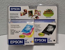 EPSON TO44120 & TO44520 Black & Multi Color Ink Cartridges New Sealed picture