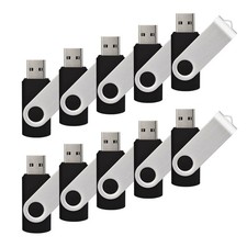 10Pack Swivel USB Flash Drives Memory Stick U Disk Thumb Pendrive Storage Black picture