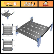 Adjustable 1U Vented 4-Post Server Shelf - Fits 16.5