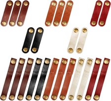 24 Pcs Leather Cable Straps Viaky Multi Color Handmade Leather Cord Organizer picture