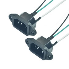 2PCS IEC 320 C14 Panel Mount Plug Adapter, AC 250V 10A 3 Pins IEC Inlet Modul... picture