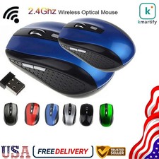 2Pcs Wireless Optical Mouse Mice 2.4GHz USB Receiver For Laptop PC Computer USA picture