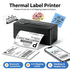 Phomemo Bluetooth 4X6 Thermal Shipping Label Printer USPS UPS +30 labels lot picture