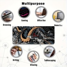 1pc 2D Flat, Abstract Dragon Design High-Definition Mouse Pad, Extra Large Rec picture