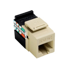 Leviton 5G108-RI5, Cat 5E, Ivory, 8-Position/8-Conductor, Modular UTP Jack, 1pc picture