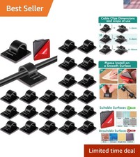 60 Pieces Mini Cable Clips Hooks Christmas Light Clips Self Adhesive Light Ho... picture