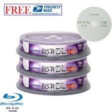 30 Pack Smartbuy Logo Top Blu-ray BD-R BDR DL Dual Layer 6X 50GB Recordable Disc picture