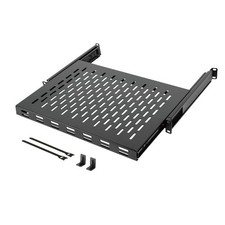 Sliding Rack Shelf 1U Vented 13.8in Deep Adjustable Mount for AV/Network Equipme picture