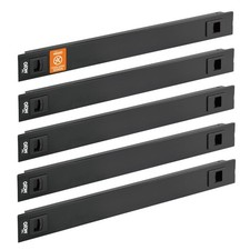 5 PCS 1U Rack Perforated Blank Panel Snapin Mount Plate 19 In Server Black picture