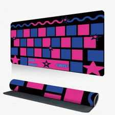 1pc Mouse Pad Featuring a Stylish Square Pattern with Stars, a Large Non-Slip picture