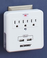 USB Outlet Merkury Innovations 6-Outlet Wall Plate Multiplier Office picture