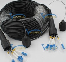 Outdoor DVI LC Fiber Optic Patch Cord Waterproof 4 cores Armored TPU Cable 100M picture