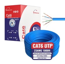 CAT6 1000FT Blue UTP Ethernet Cable 23AWG Network LAN Solid Bulk Wire Pull Box picture