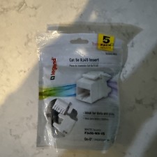 (PACK OF 5) LEGRAND F3450-WH-V5 F3450WHV5 DATA/PHONE JACK On-Q Cat 5e RJ45 picture