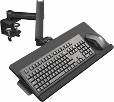 Sit-Stand 24 Inch Pneumatic Spring Keyboard & Mouse Tray Clamp-on Desk Mount picture