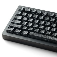 Black Forged Carbon Fiber Keycap Set Cherry Profile Mechanical Keyboard picture