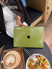 MacBook Pro M5 14 16 inch MacBook Air M4 Case Green Crocodile PU Leather Cover picture