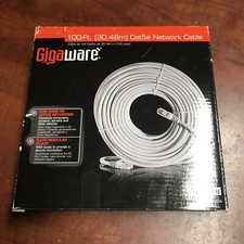 Gigaware 100-Ft (30.48m) Cat5E Network Cable 278-834 New Sealed Package picture