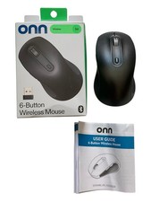 onn 6-Button Wireless Mouse Ergonomic 2.4GHz Black 5 Adjustable Sensitivity picture