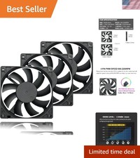 80mm x 15mm 4-Pin Quiet PWM PC Computer Case Cooling Fan 800-2200RPM 3 Pack picture
