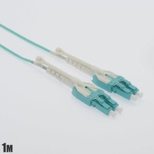 1M Uniboot LC UPC to LC UPC OM4 Duplex Multi Mode Fiber Optical Cable Pull Push picture