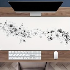 1pc 2D FLAT PRINTING Oversized Non-Slip Mouse Pad And Tabletop Elegant Black W picture