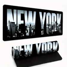 1pc New York Cityscape Large Mouse Pad - Rubber Base, Non-Slip, Oblong Gaming picture