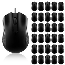 30 Pack Computer USB Wired Mouse Bulk 3 Button 800/1200 DPI Black picture