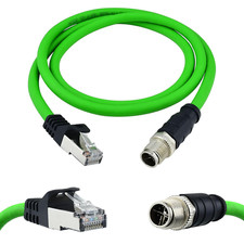 M12 X-Coded 8 Pin to RJ45 Cable Cat6A Industrial Ethernet Shielded Cable for Cog picture