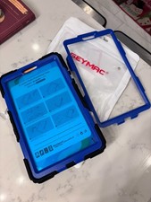 SEYMAC iPad 9.7 Shockproof Case Rotating Stand Shoulder Strap Screen Light Blue picture