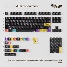 PBT Afternoon Tea Theme Keyboard Keycaps Metallic Texture Cherry Profile for MX picture