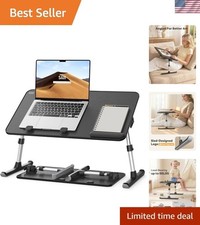 Adjustable Height & Angle Lap Desk - Lightweight Foldable Laptop Stand picture