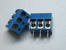 200 pcs 3 pin/way 5.0mm Screw Terminal Block Connector Blue Color CY301 New picture