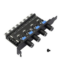 4 Knob Cooling Fan Speed Controller PC 8 Channels 12V Fan Hub for CPU Case HD... picture