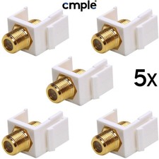 5 x F-Type Keystone Jack Coax Cable Coupler F Type Insert Wall Plate Patch Panel picture