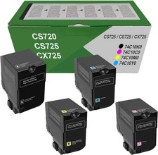 Toner Cartridges 4 Pack For Lexmark CS720 CS725 CX725 CS720de CS720dte CS725de picture