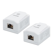 Cat6A network socket surface mounted 1 port FTP shielded LAN socket white hubs Réseaux 2x picture