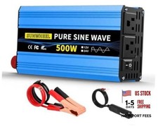 500W Pure Sine Wave Inverter, Car Power Inverter 12v to 110v/120v - 12V-500W picture