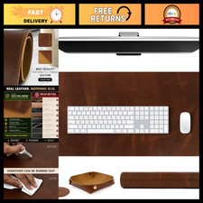 Large Real Leather Desk Mat Set 32x16