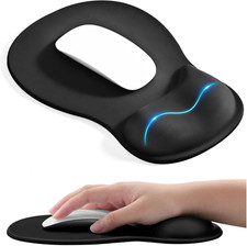 Mouse Pad Ergonomico Con Reposamunecas De Gel Para Computadora Y Oficina Negro picture
