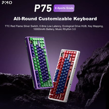 PMO P75 Customized Tri-Mode Mechanical Keyboard - Gasket Knob Dot Matrix Screen picture