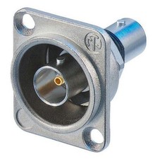 Neutrik Isolated BNC chassis connector, feedthrough in nickel D-shape NBB75DFI picture