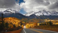 Landscape fall nature mountains canada road asphalt Custom Gaming Mat Desk picture