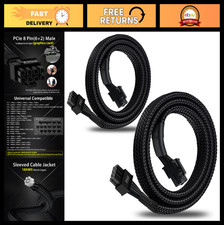 2-Pack 8 Pin PCIe Power Supply Cable, 6+2 Male PCI Express Adapter, 25-Inch Slee picture