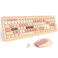 2.4G Wireless Keyboard Mouse Set Round Keys Plug Play for Windows Mac PC Laptop picture