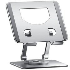 360° Rotating Metal Laptop Stand Riser Foldable Computer Notebook Holder Des picture